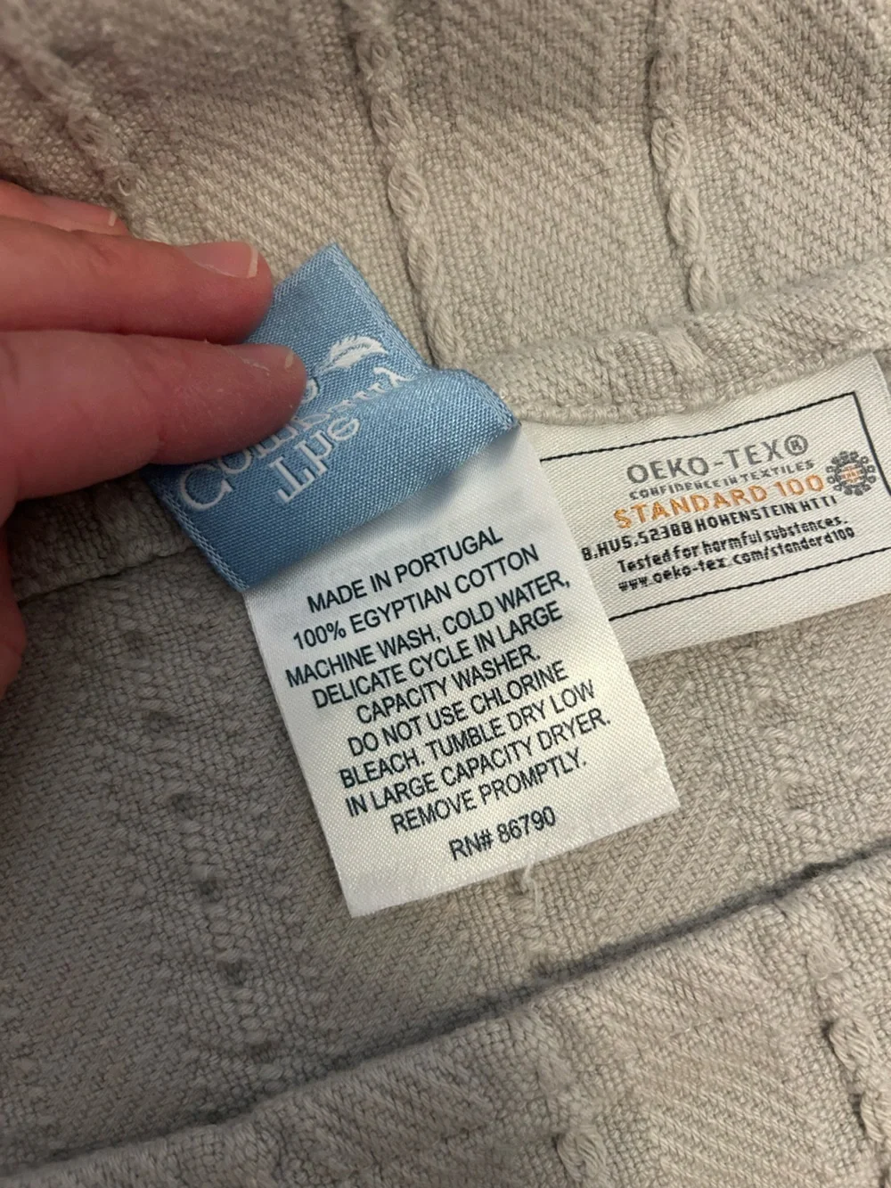 The Company Store Luxury Gray Egyptian Cotton blanket, King Size, EUC